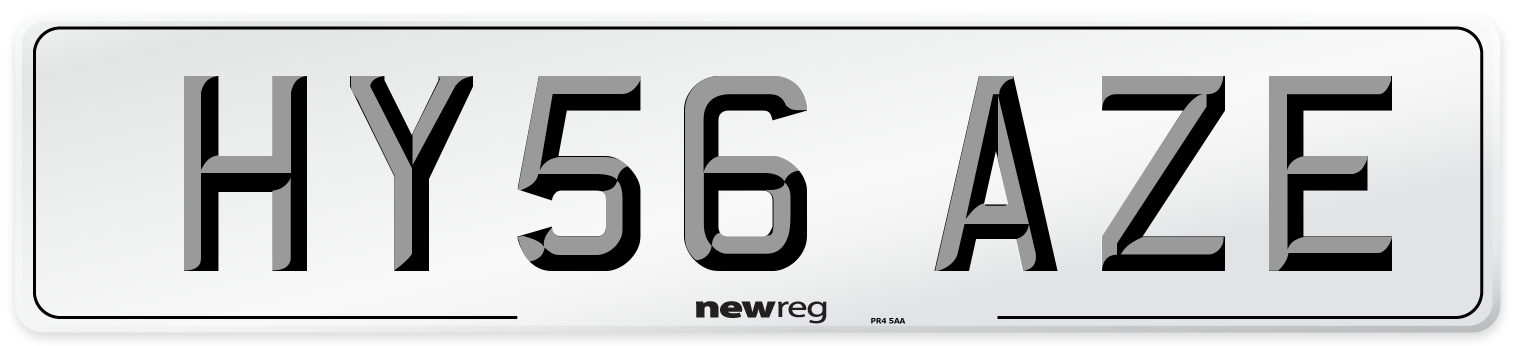 HY56 AZE Number Plate from New Reg